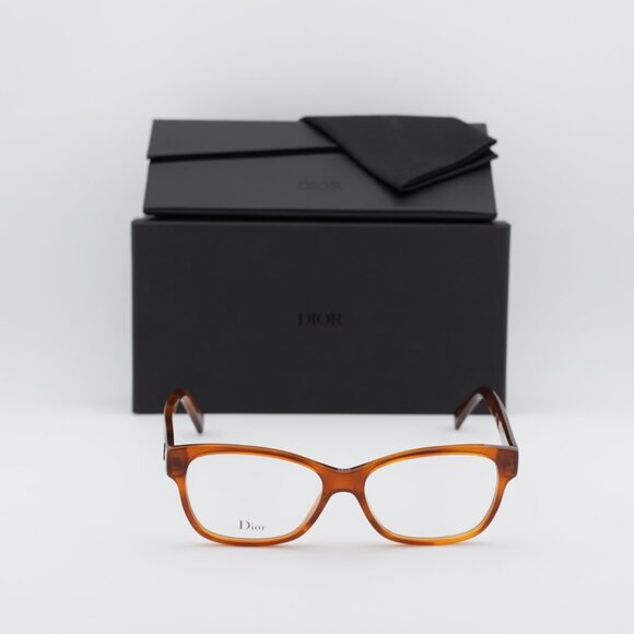 Dior LADYDIORO 2 0SX7 00 Rectangle Eyeglasses 52mm - Havana - Picture 3 of 11
